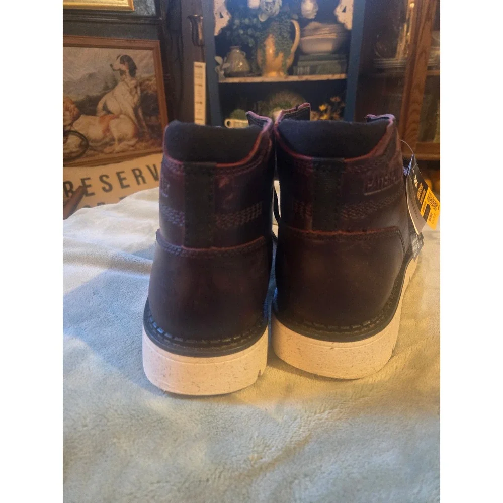 Caterpillar Mens Pelton Dark Brown Leather Chukka Boots  Size 9 NEW vintage look